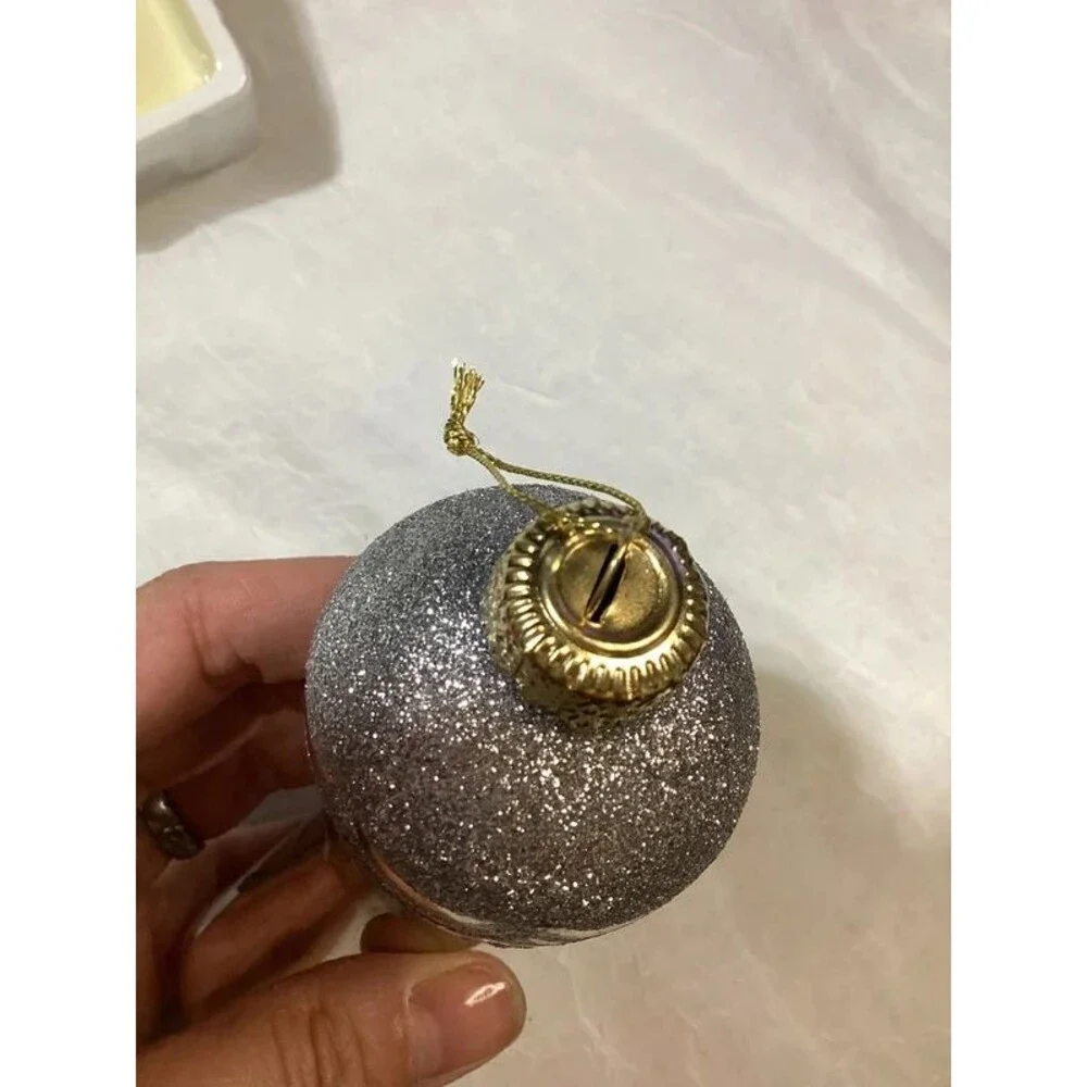 Old World Style Silver Glass Christmas Ornaments Stocking Shaped